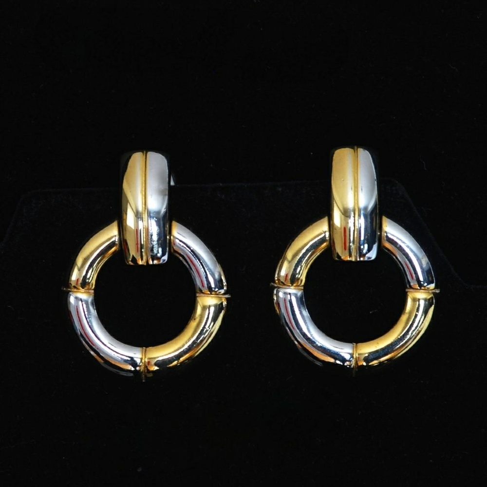 Vintage Oscar de la Renta Door Knocker Earrings - Picture 1 of 2